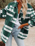 Casual loose plaid long-sleeved shirt