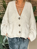 Loose slimming cardigan V-neck sweater