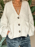 Loose slimming cardigan V-neck sweater