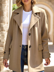 Casual loose lapel fake pocket cardigan