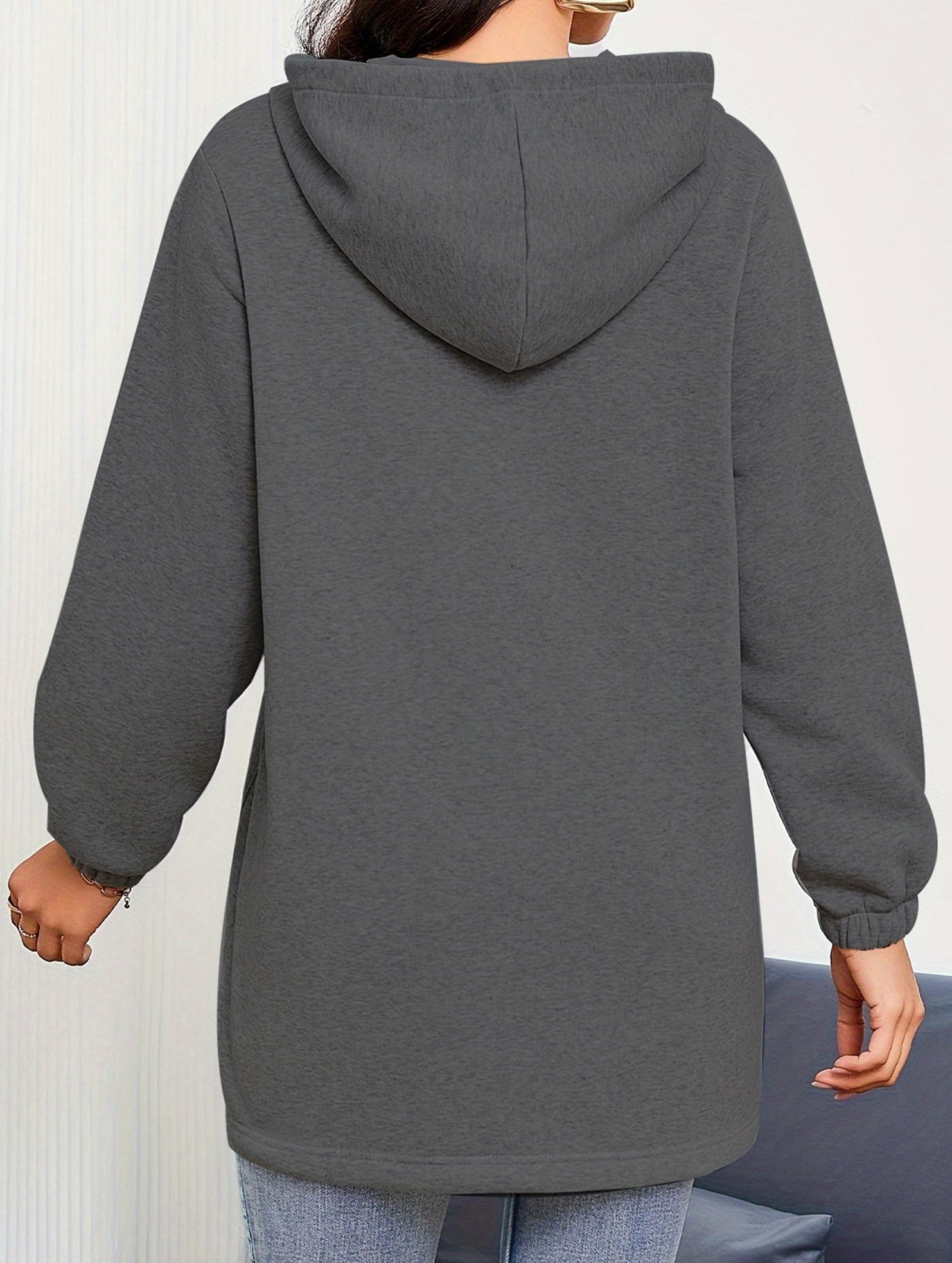 Casual loose long-sleeved half-zip sweatshirt