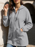 Casual loose long-sleeved half-zip sweatshirt