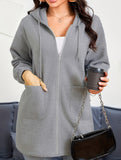 Casual loose long-sleeved half-zip sweatshirt