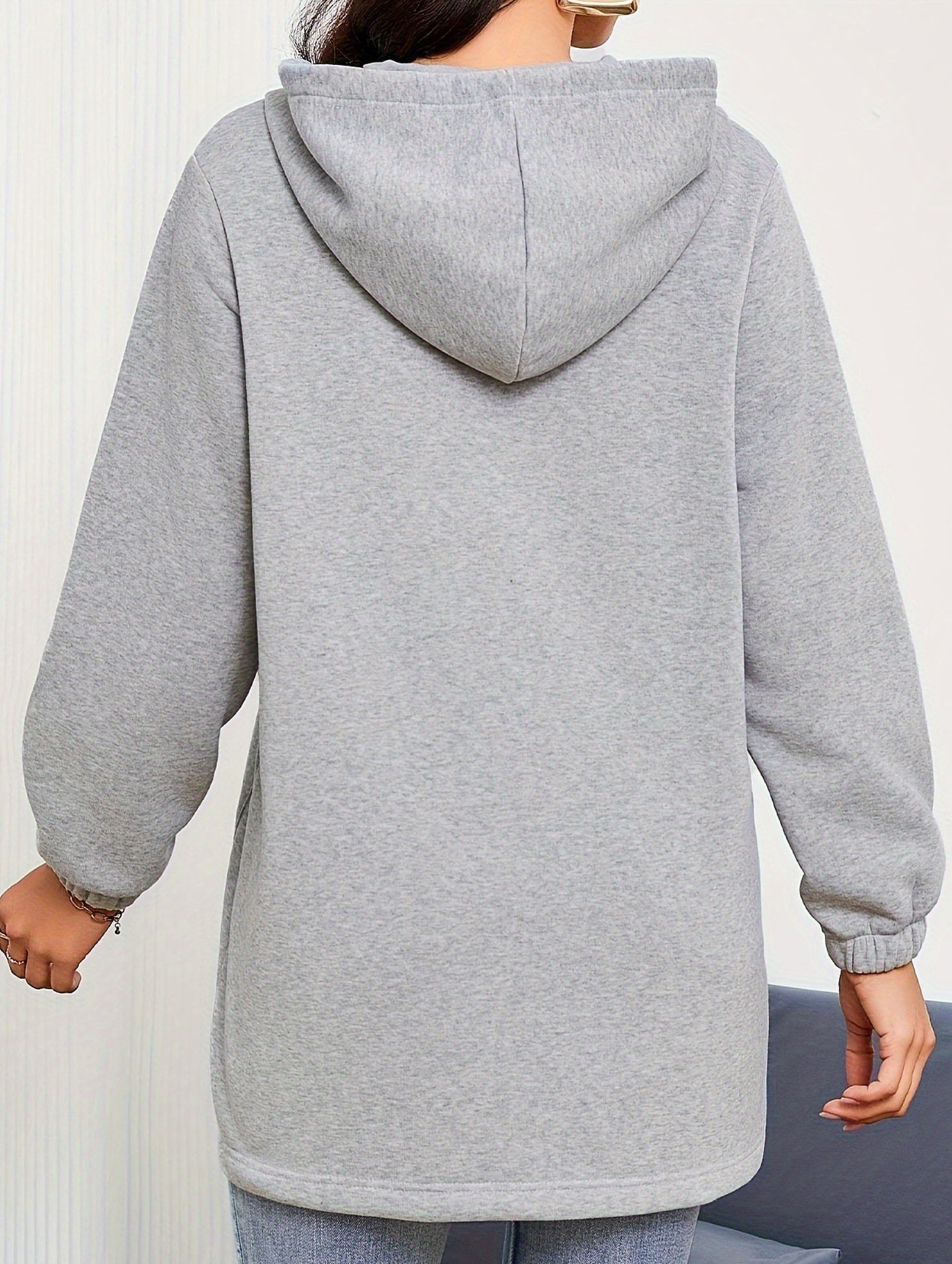 Casual loose long-sleeved half-zip sweatshirt