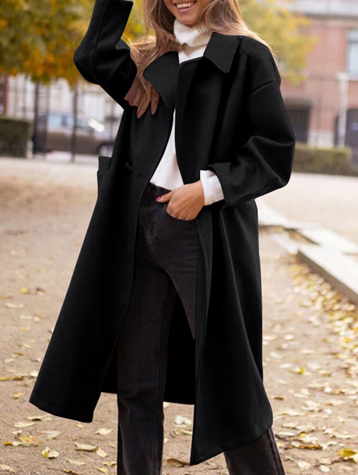 Casual suit collar long coat
