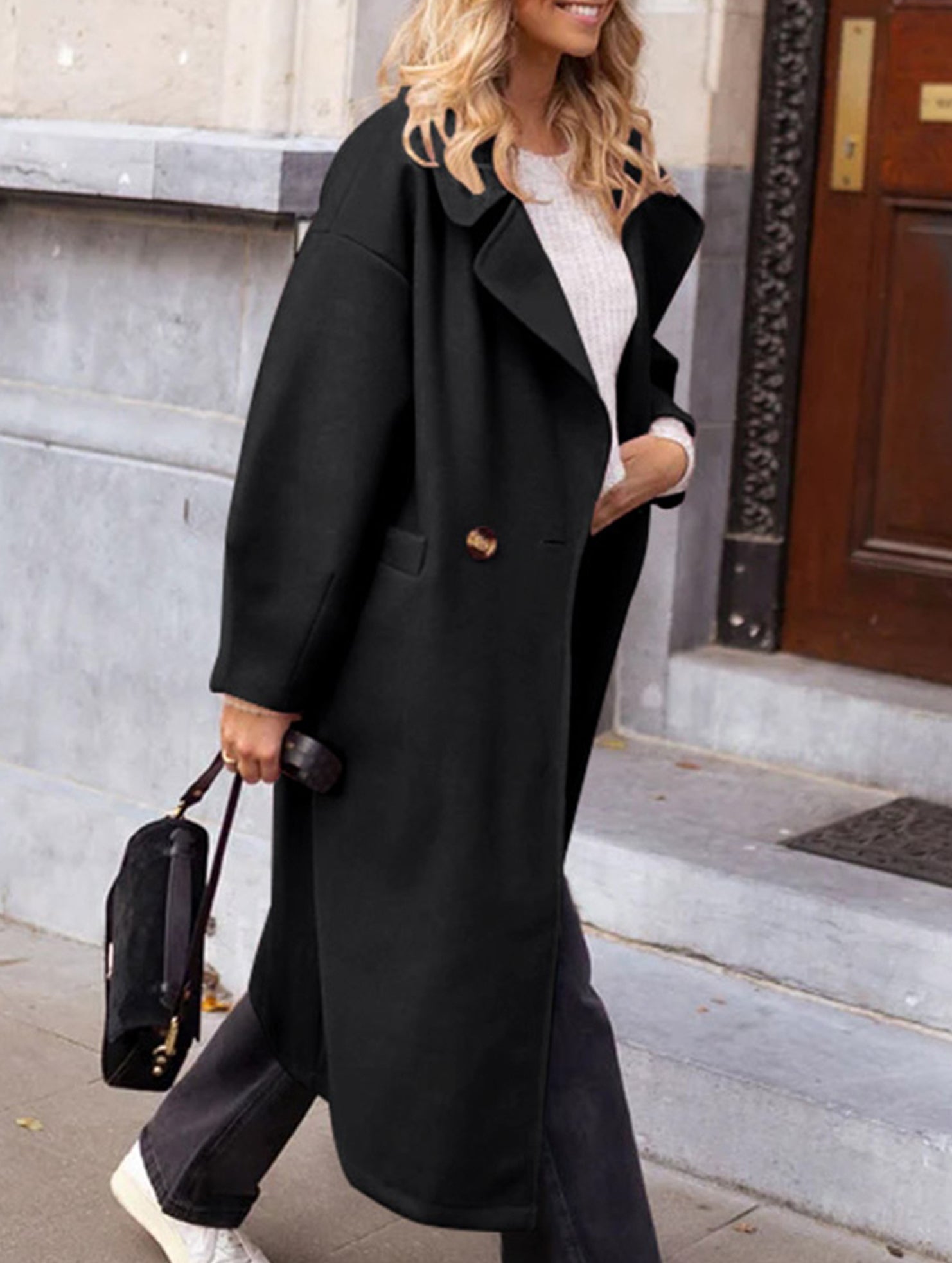 Casual suit collar long coat