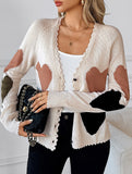 Sweet and cute heart knitted cardigan