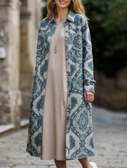 Lapel Long Single-Breasted Cardigan Shirt