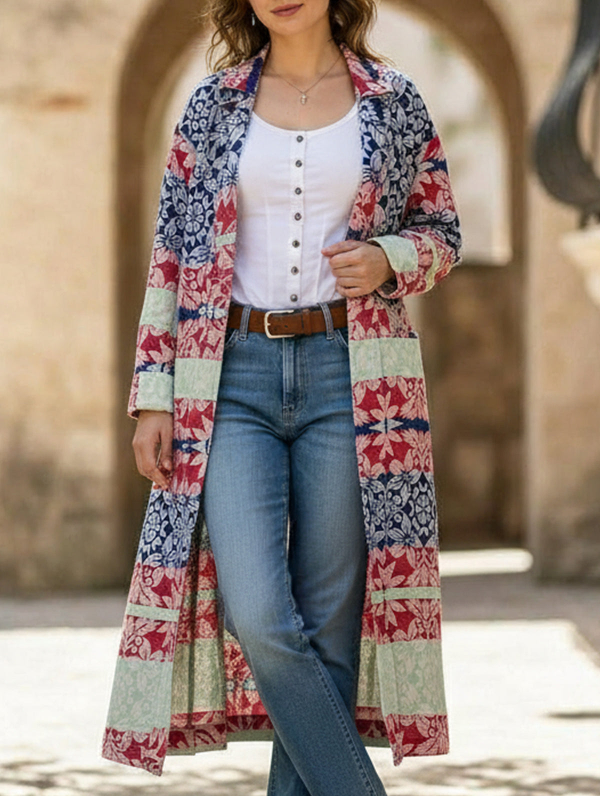 Lapel Long Single-Breasted Cardigan Shirt