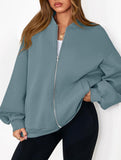 casual zip-up sweatshirt jacket