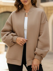 casual zip-up sweatshirt jacket