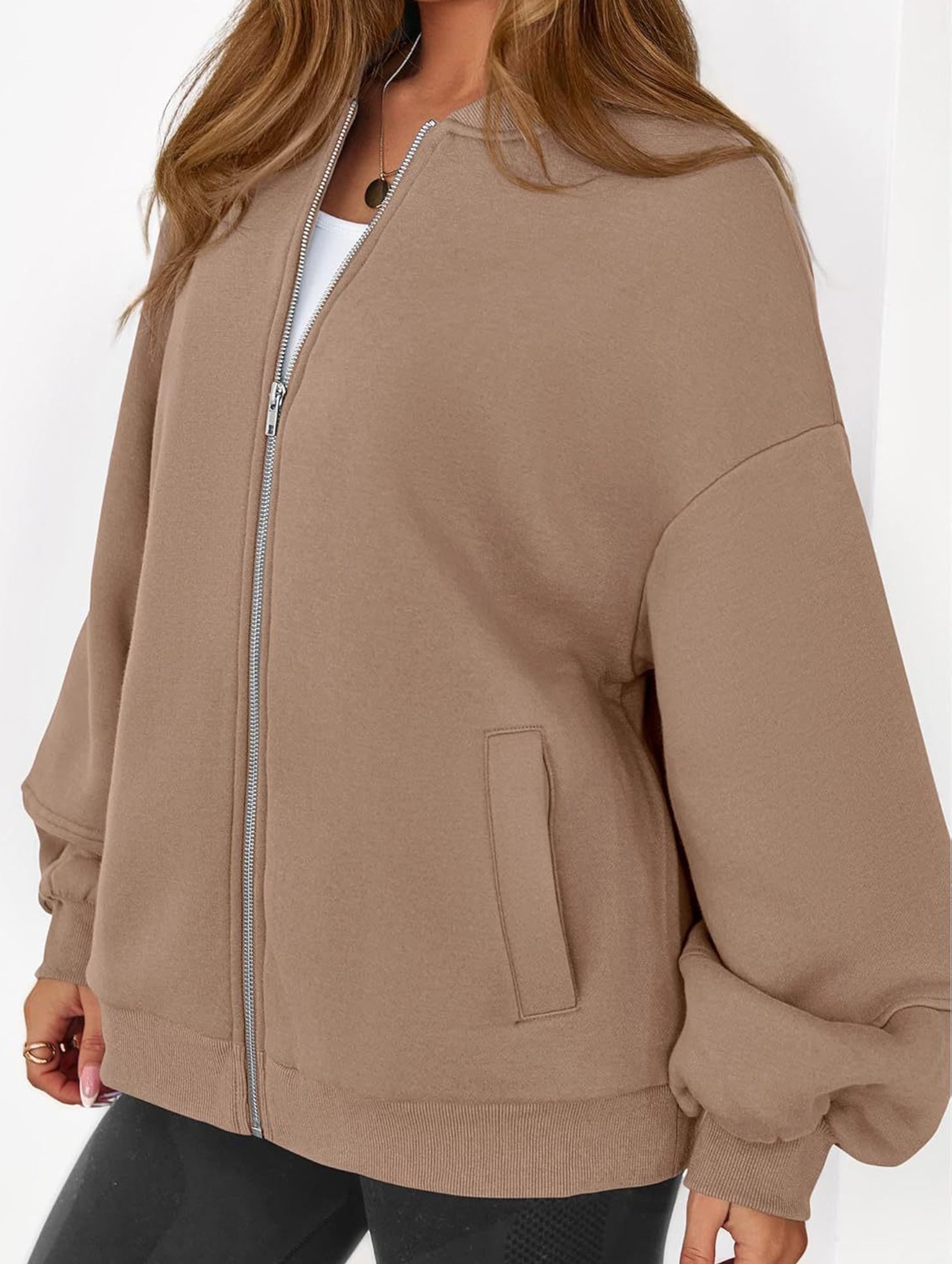 casual zip-up sweatshirt jacket