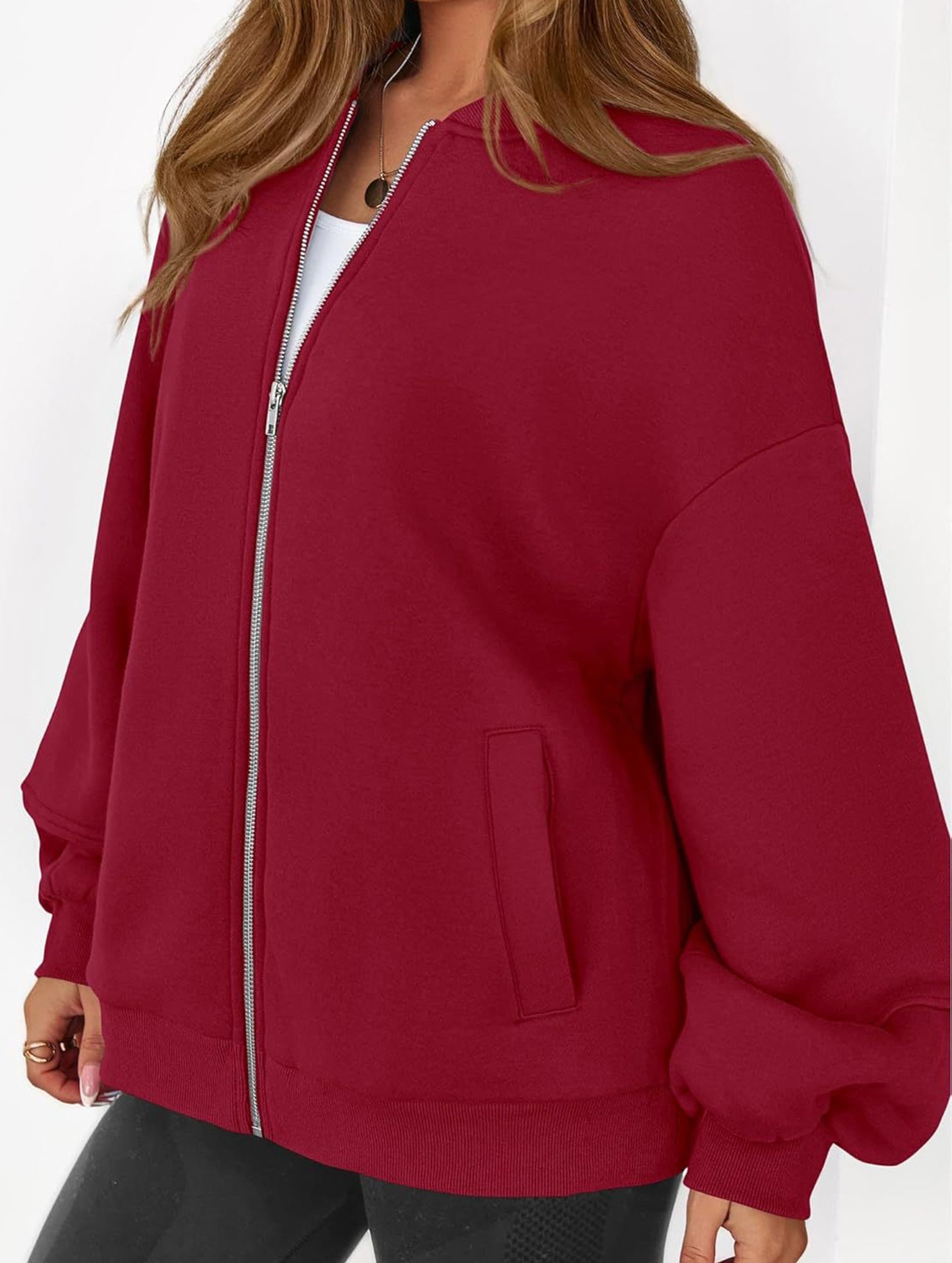 casual zip-up sweatshirt jacket