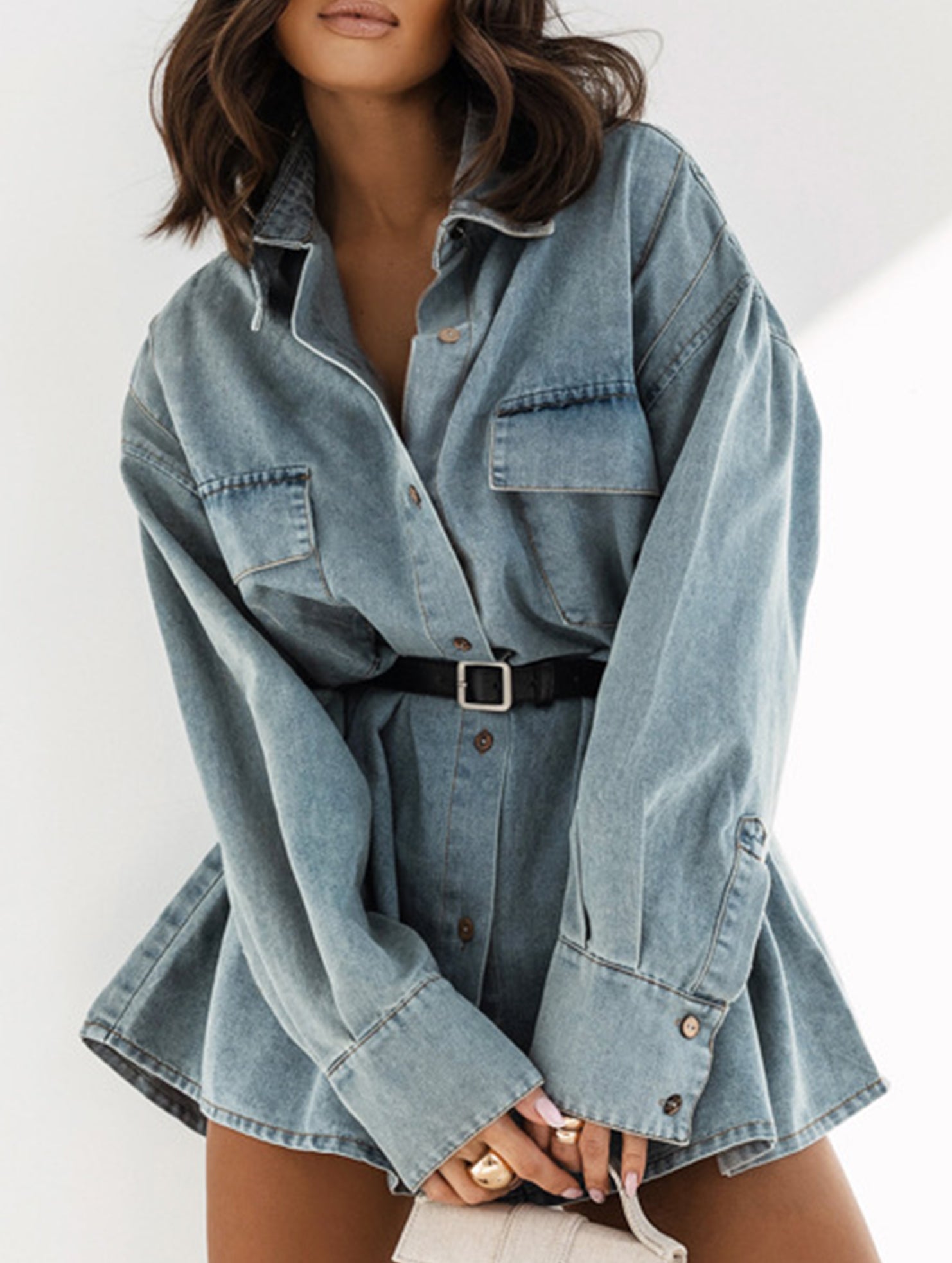 Vintage loose denim shirt