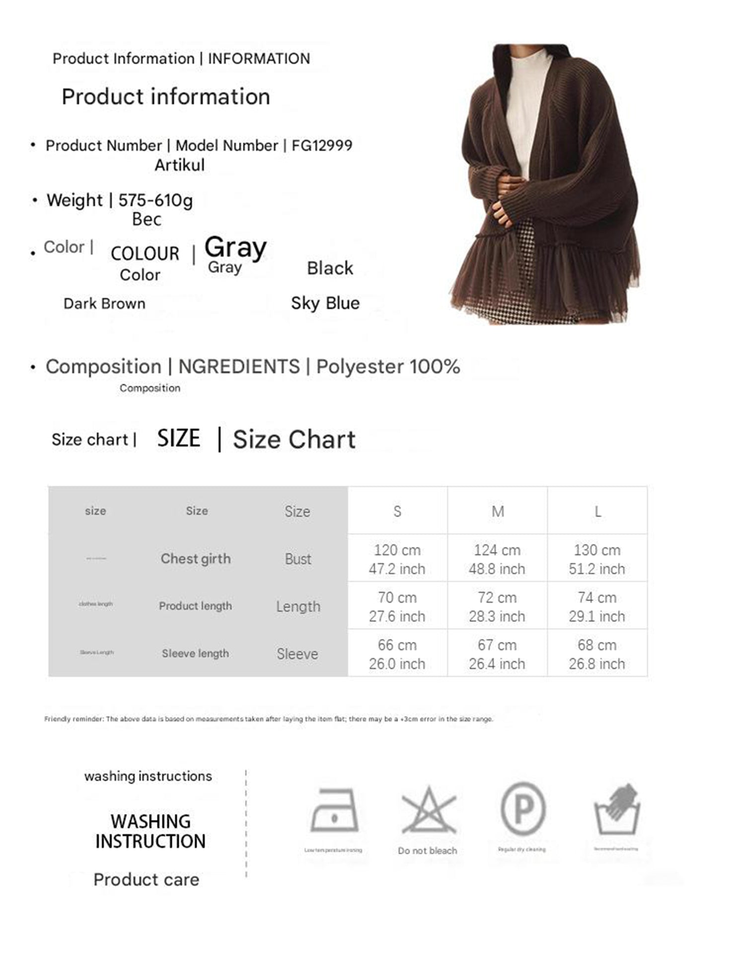 Ruffled mesh knit sweater