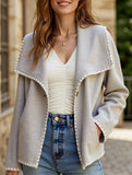 Casual contrast loose fit cardigan