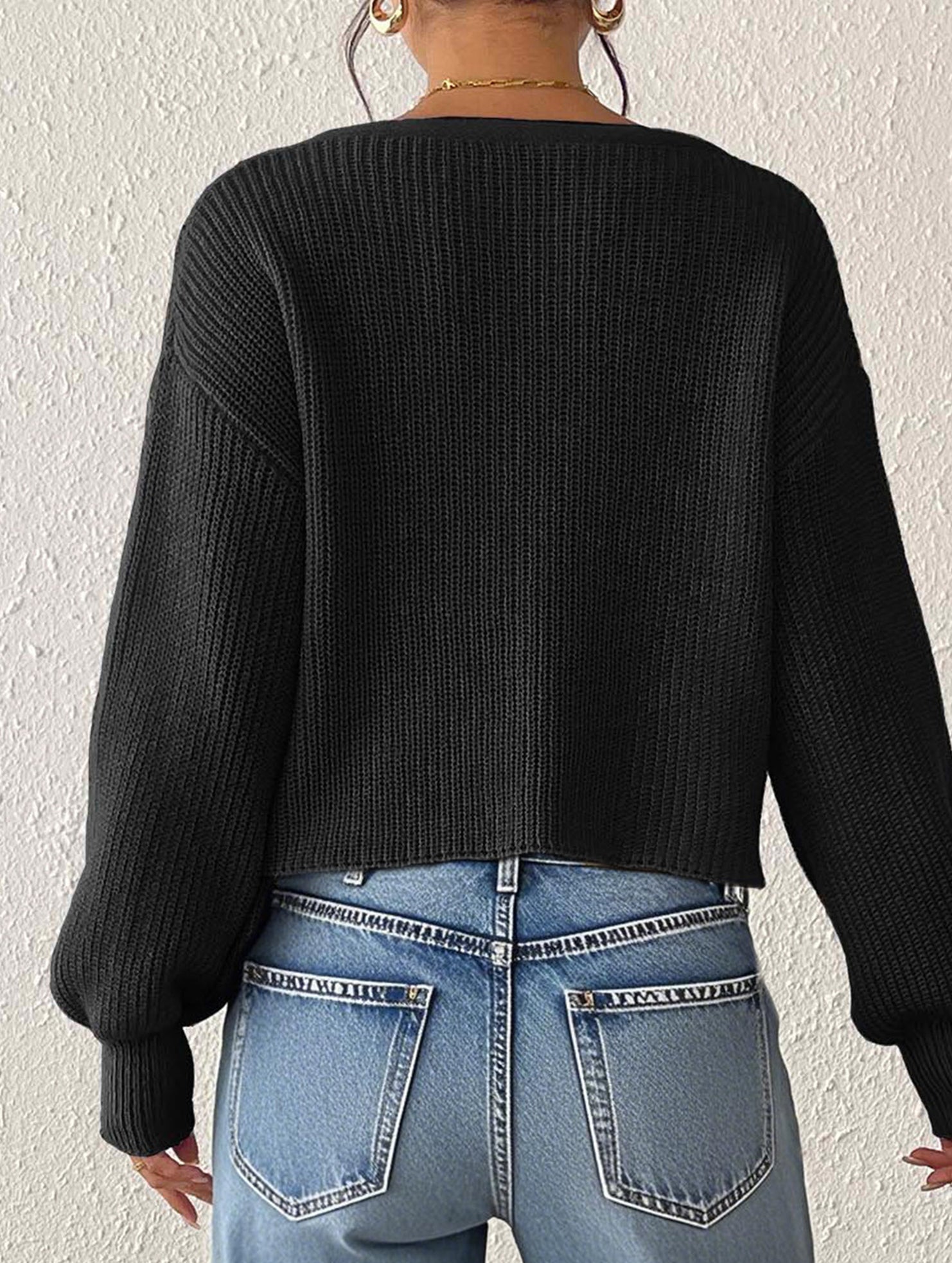 Embroidered flower panel button cardigan