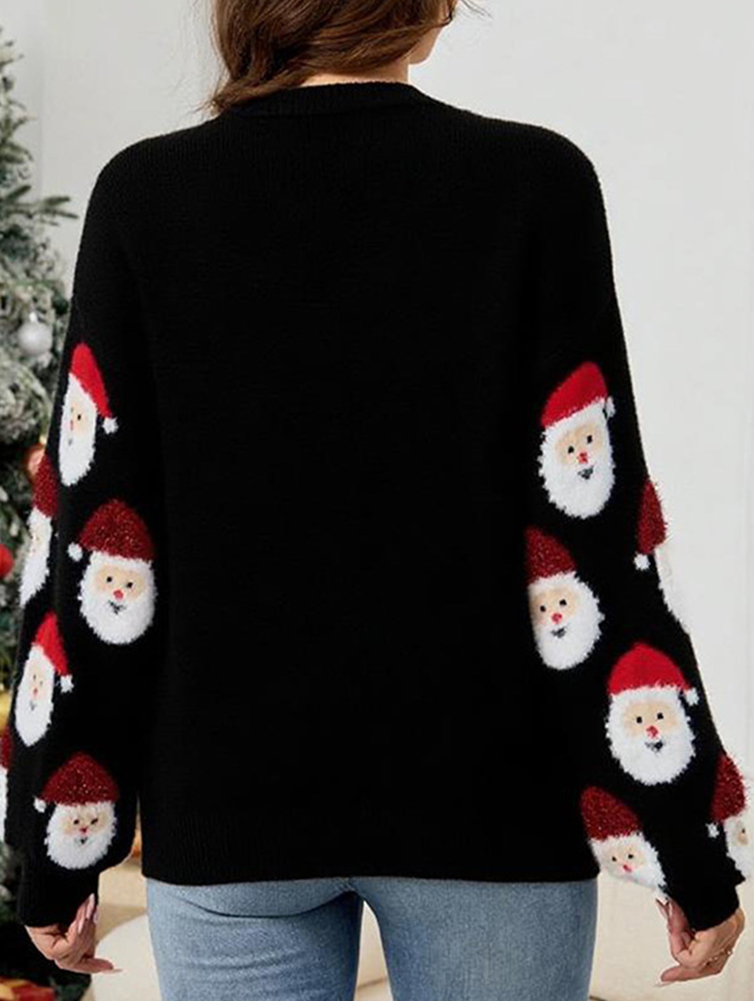 Casual Santa Jacquard Cardigan Sweater