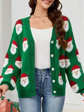 Casual Santa Jacquard Cardigan Sweater