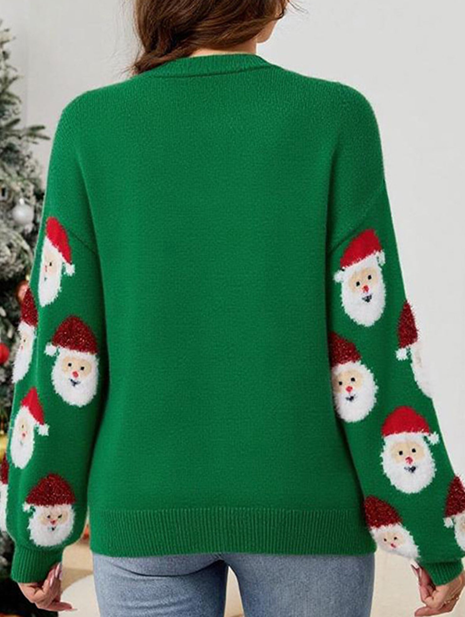 Casual Santa Jacquard Cardigan Sweater