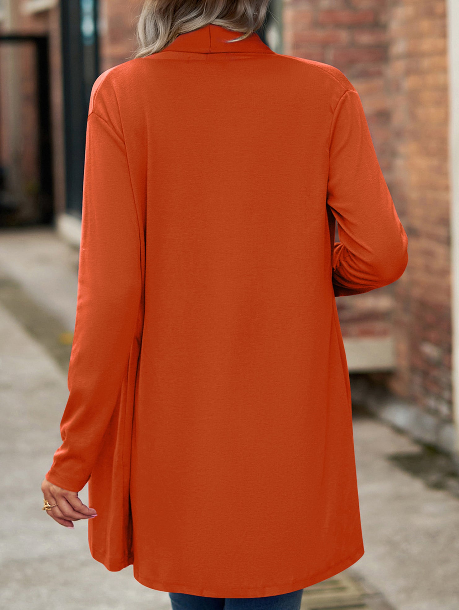 Women's knitted solid color loose cardigan