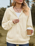 Pocket long-sleeved loose hooded sweatshirt