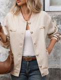 Versatile Cardigan Baseball Collar Women's Jacket