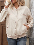 Versatile Cardigan Baseball Collar Women's Jacket