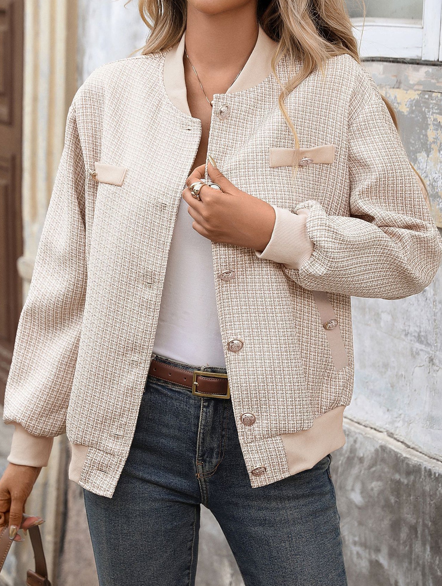 Versatile Cardigan Baseball Collar Women's Jacket