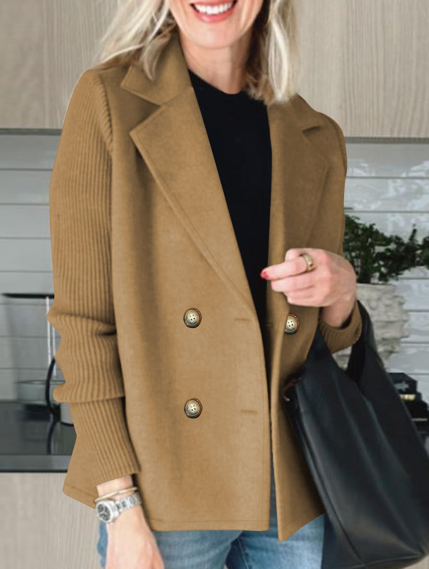 Stylish double-breasted suit jacket