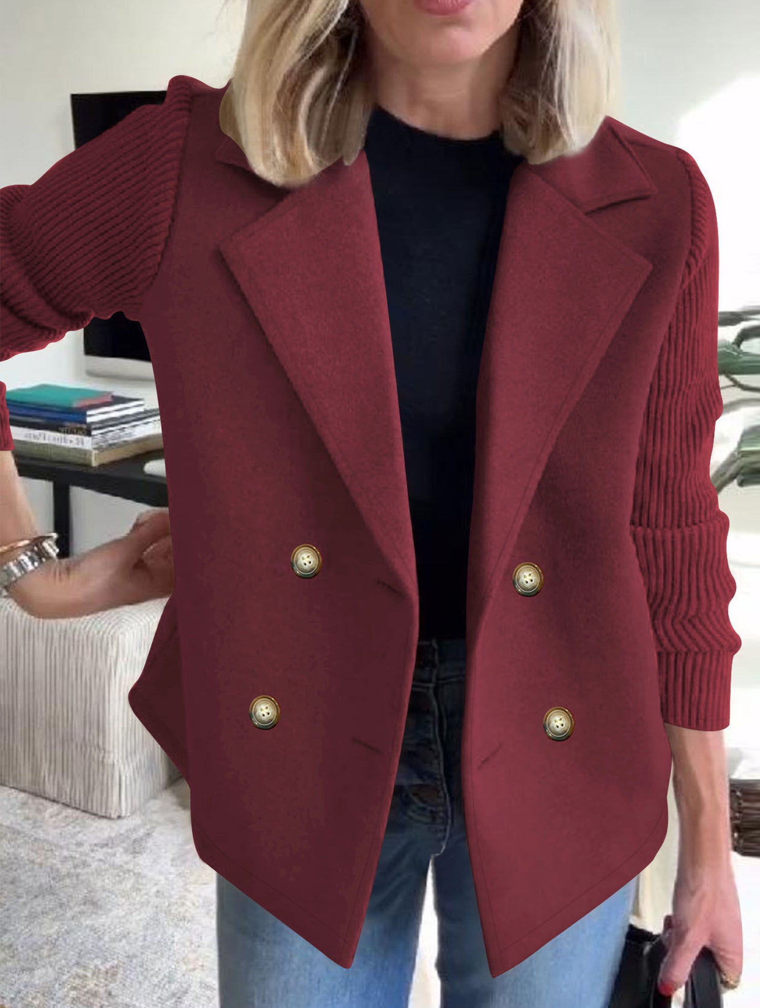 Stylish double-breasted suit jacket