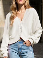 V-neck slim fit new knit cardigan jacket