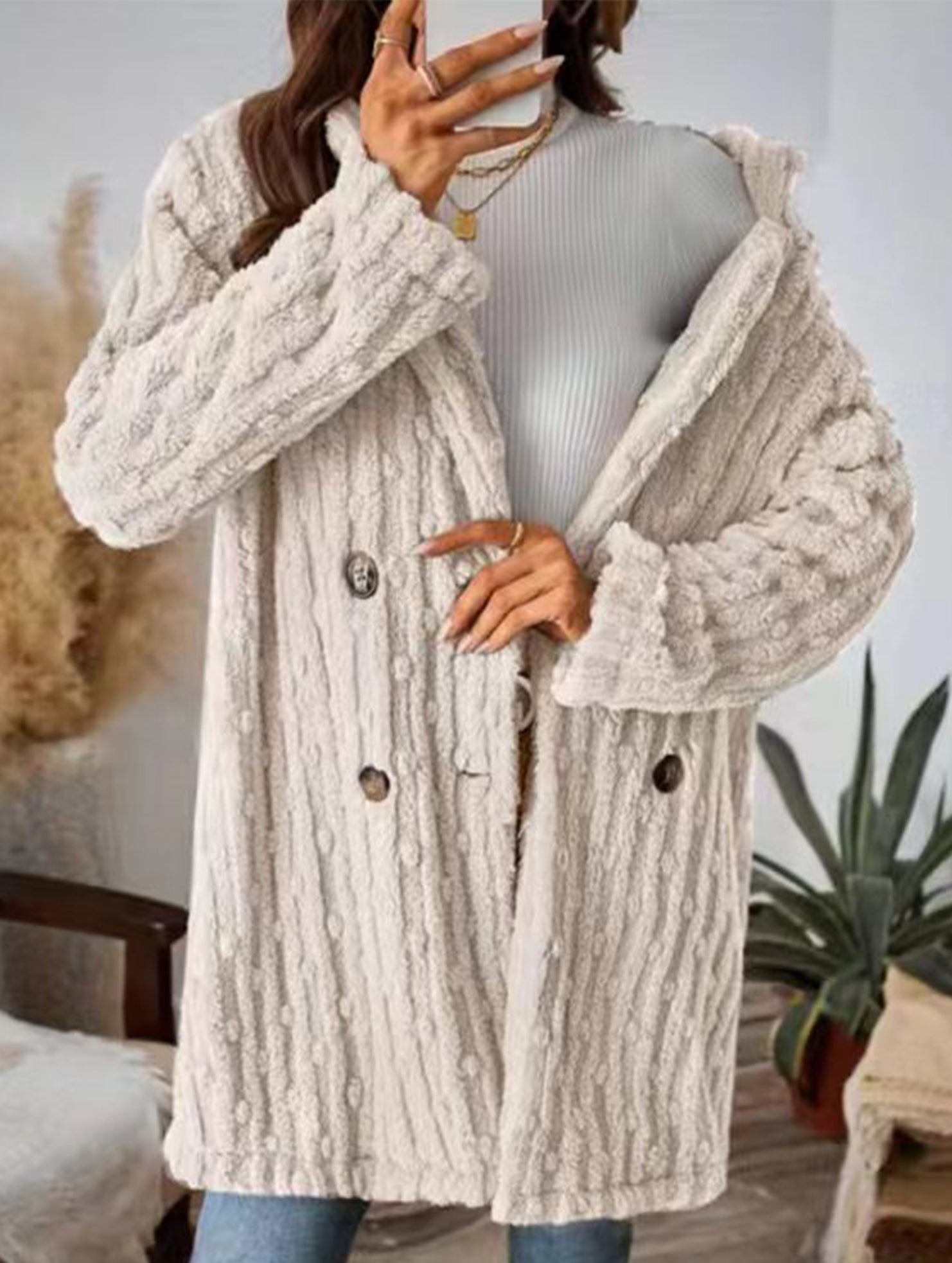 Lapel Casual Double-Breasted Jacket