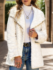 Large lapel unbuttoned cardigan jacket