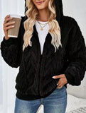 Casual double-sided fleece zip-up cardigan