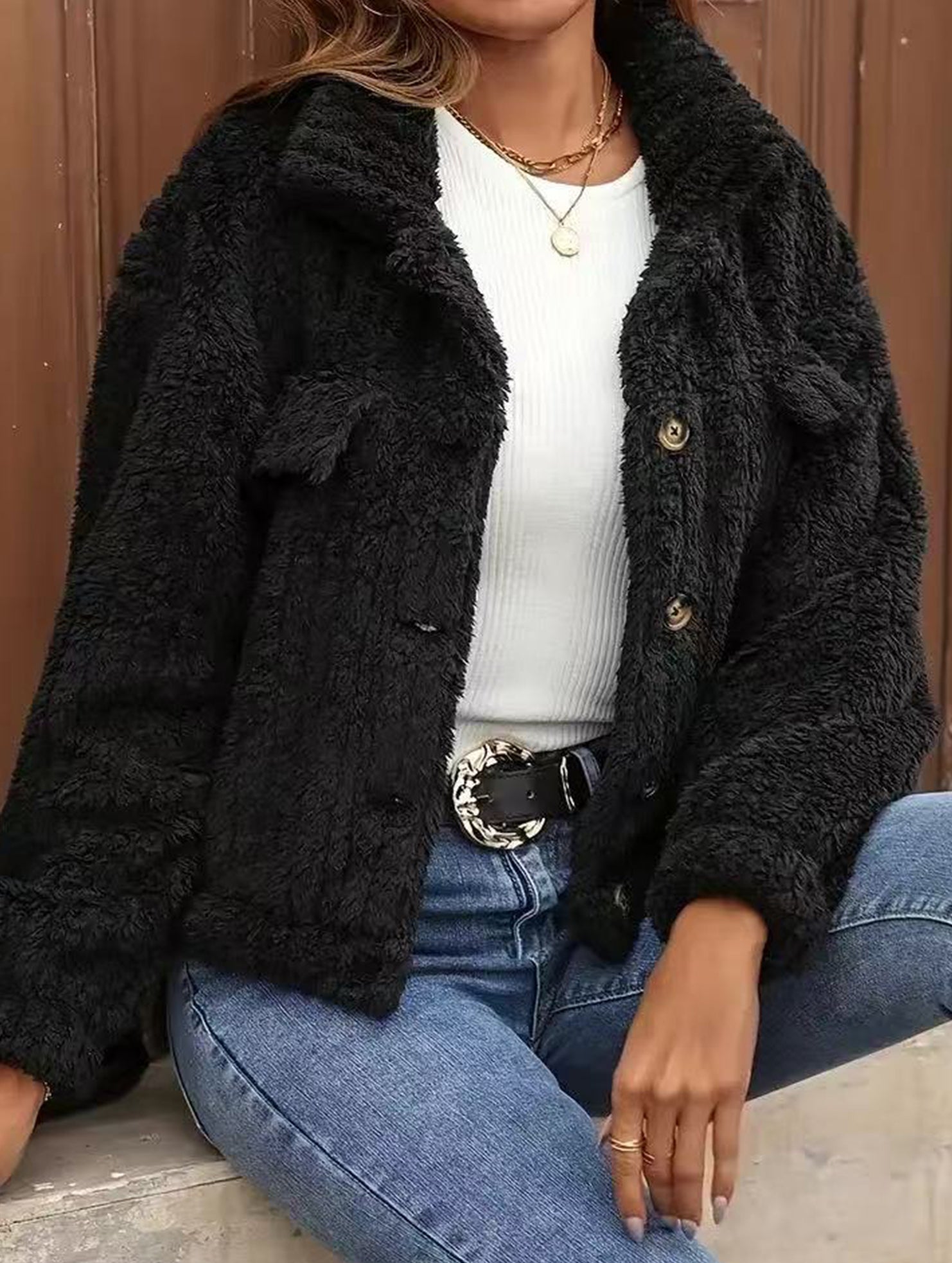 Casual Women's Collared Button-Up Cardigan