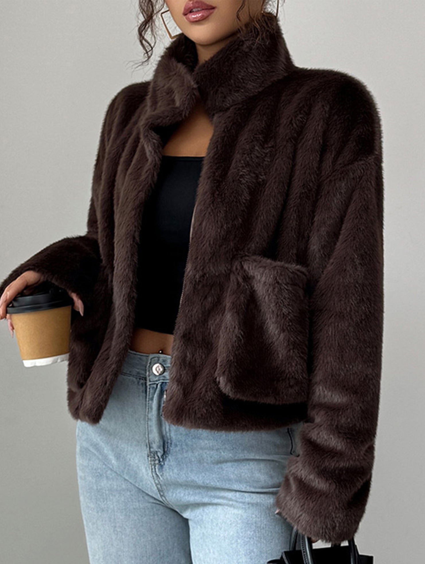 Fashionable retro sweater coat