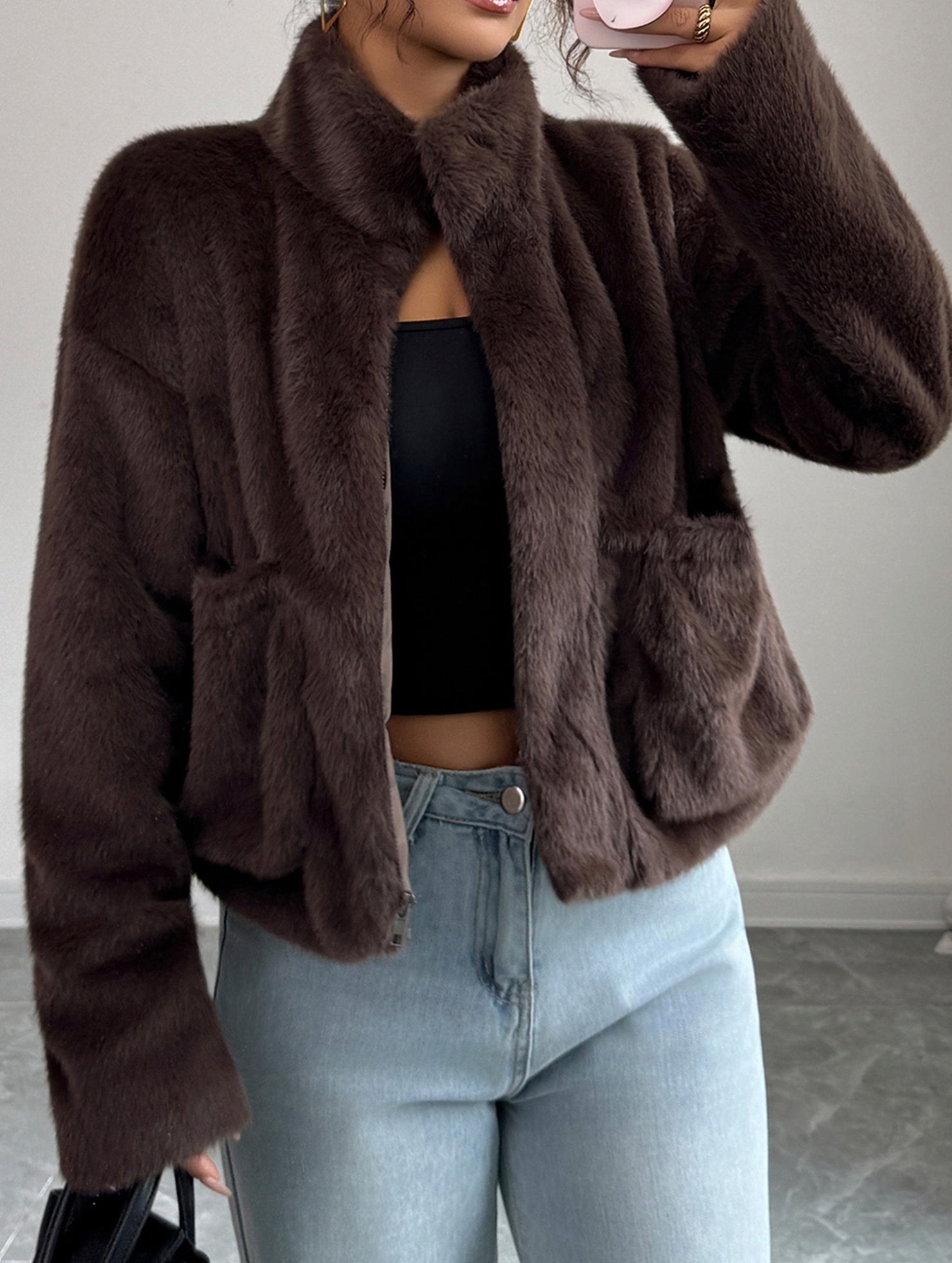 Fashionable retro sweater coat