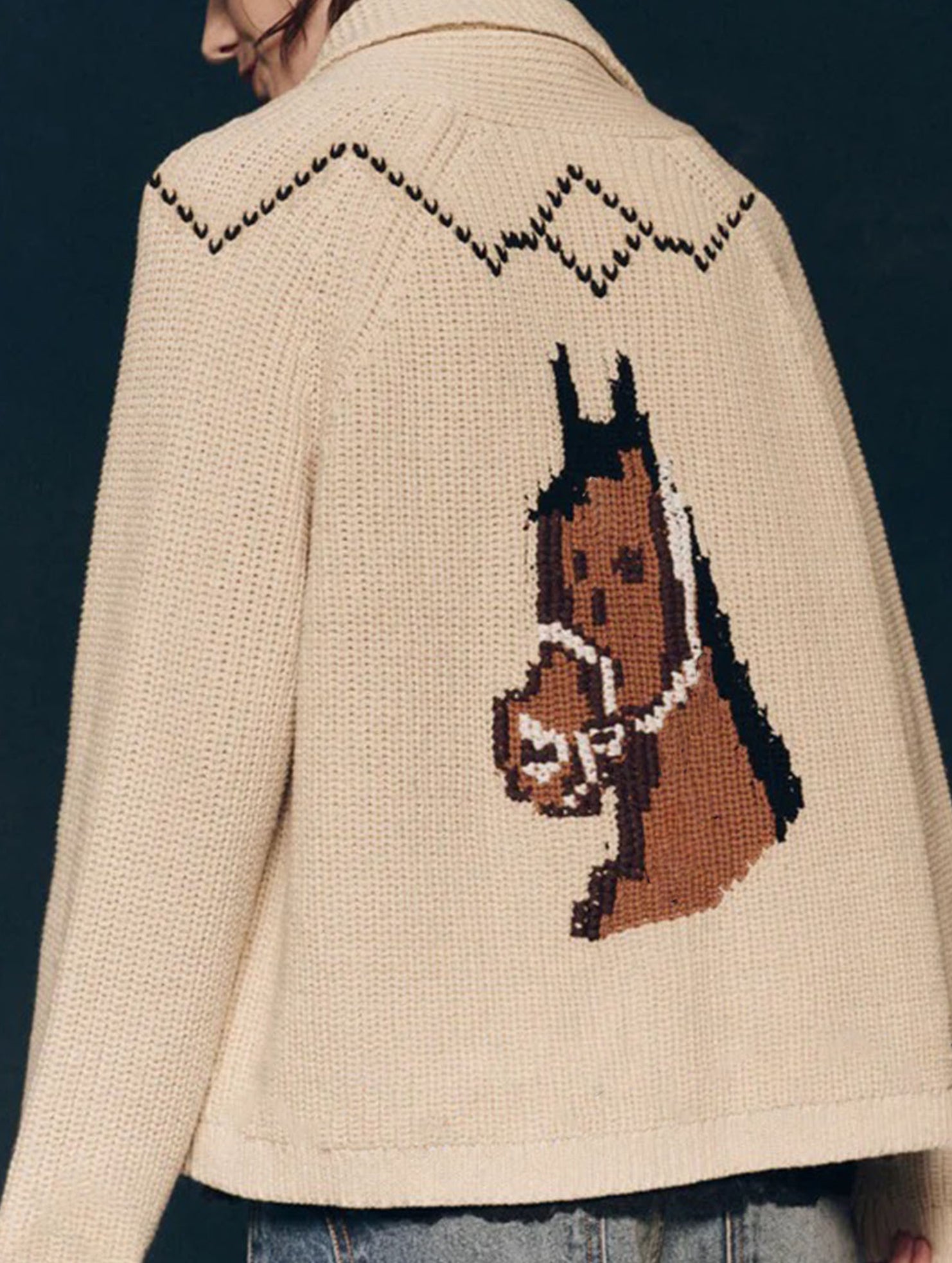 Retro Art Collar Loose Knit Cardigan