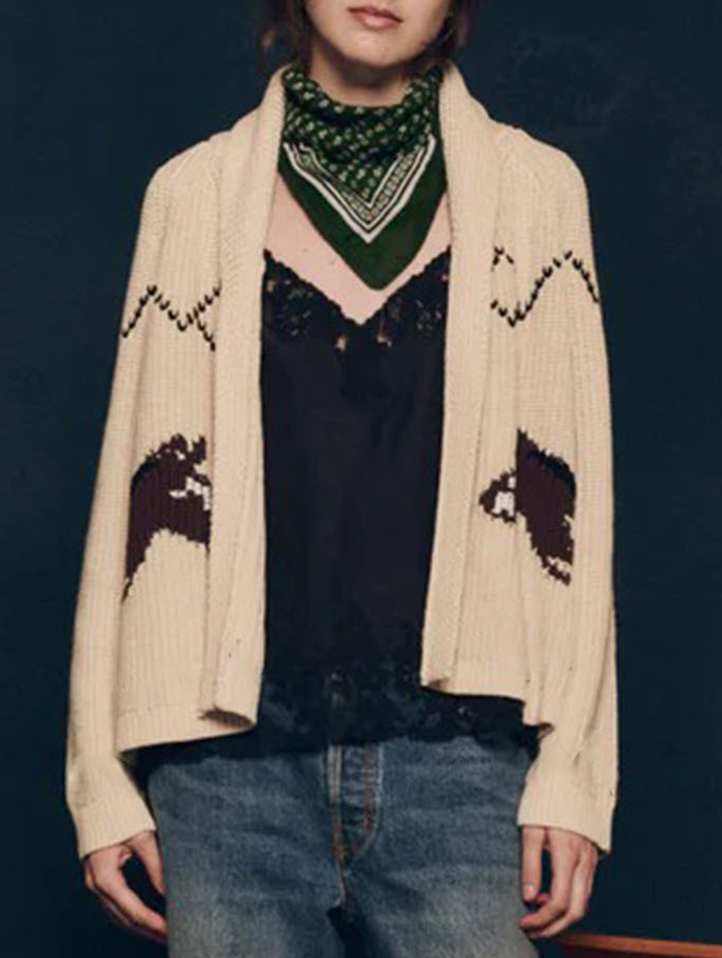 Retro Art Collar Loose Knit Cardigan