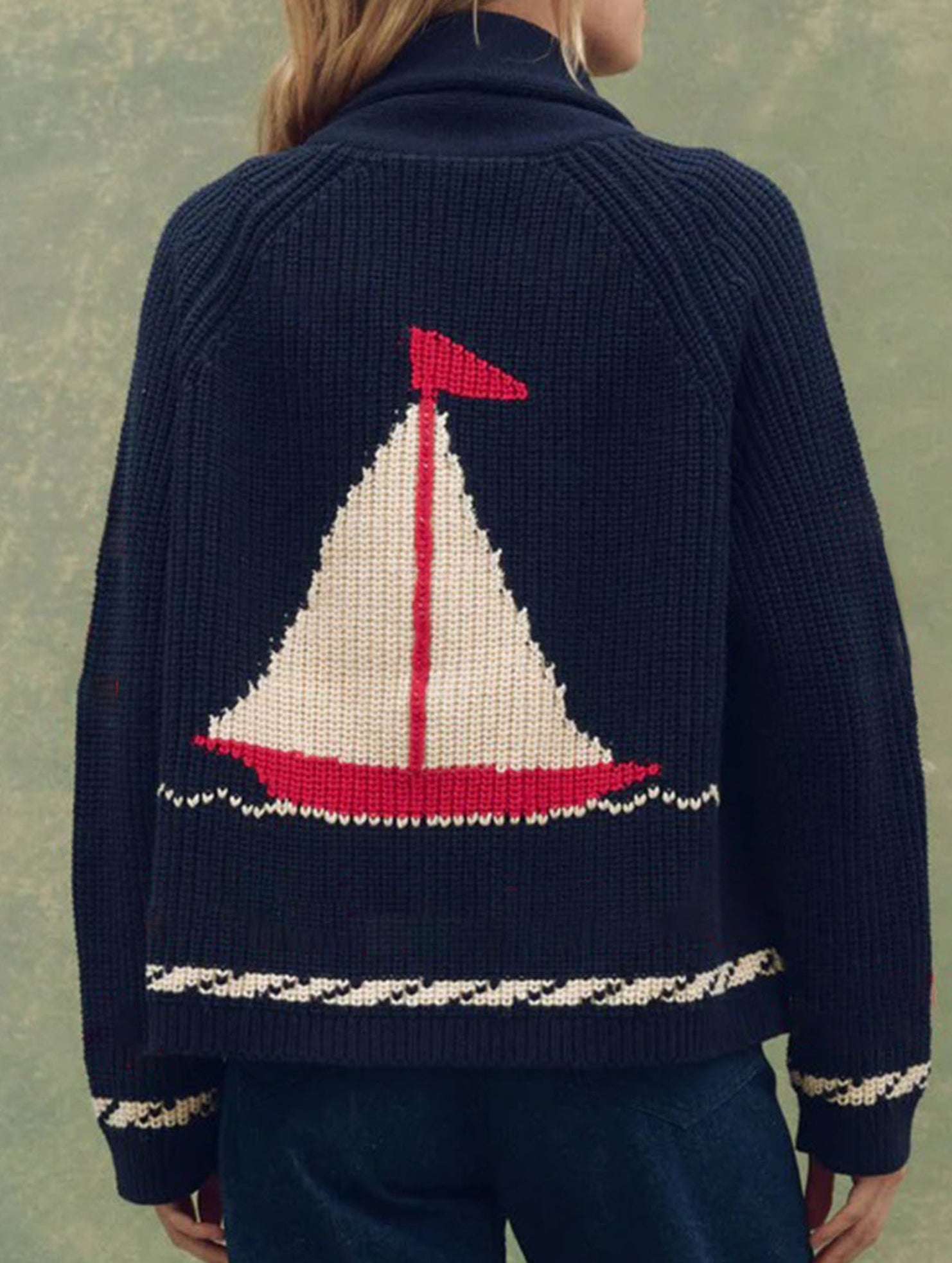 Retro Art Collar Loose Knit Cardigan