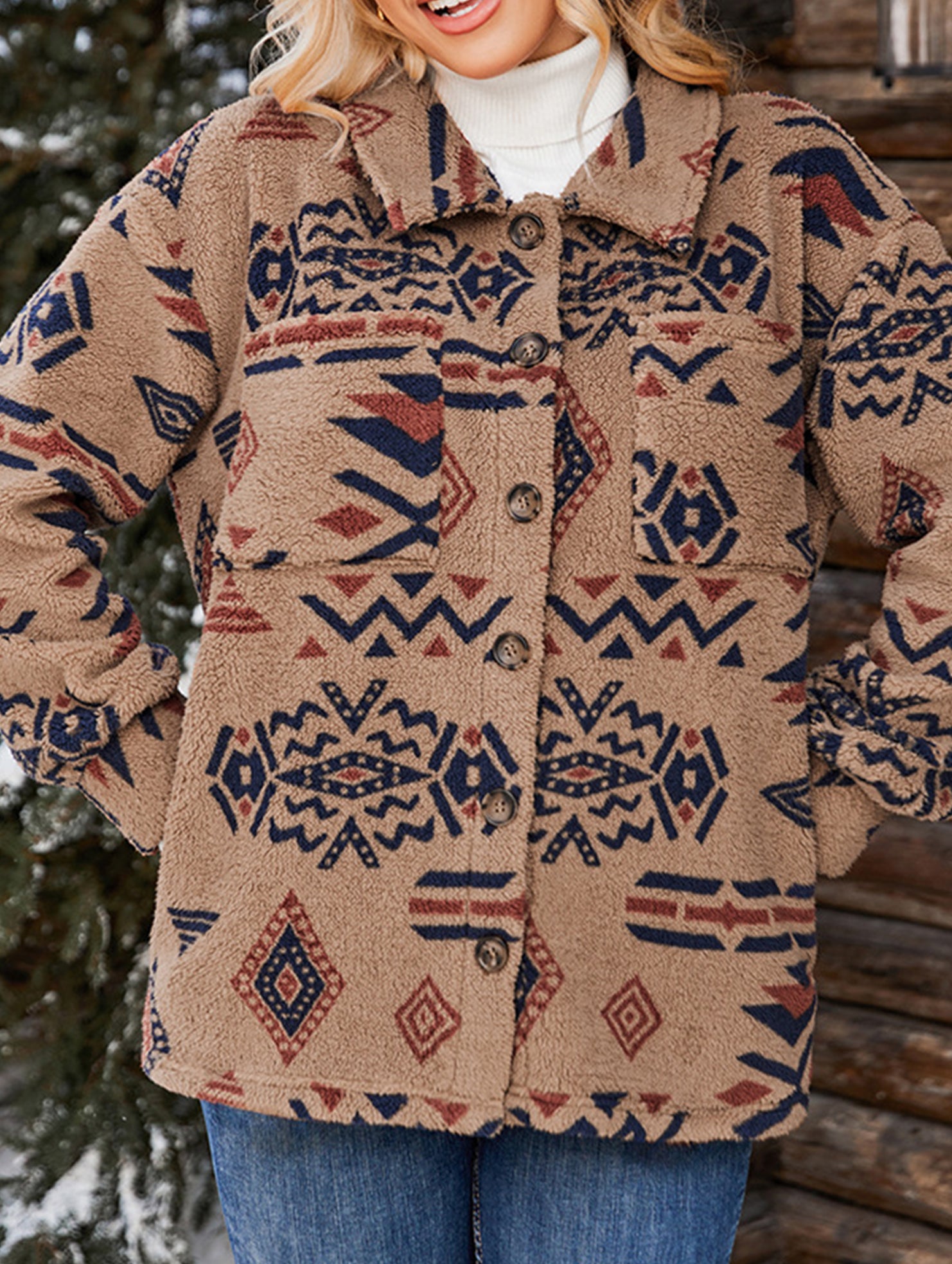 Retro collared long-sleeved jacket