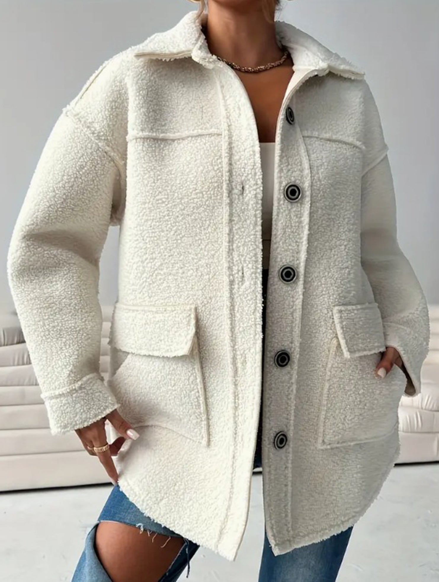 Loose-fitting lapel casual jacket