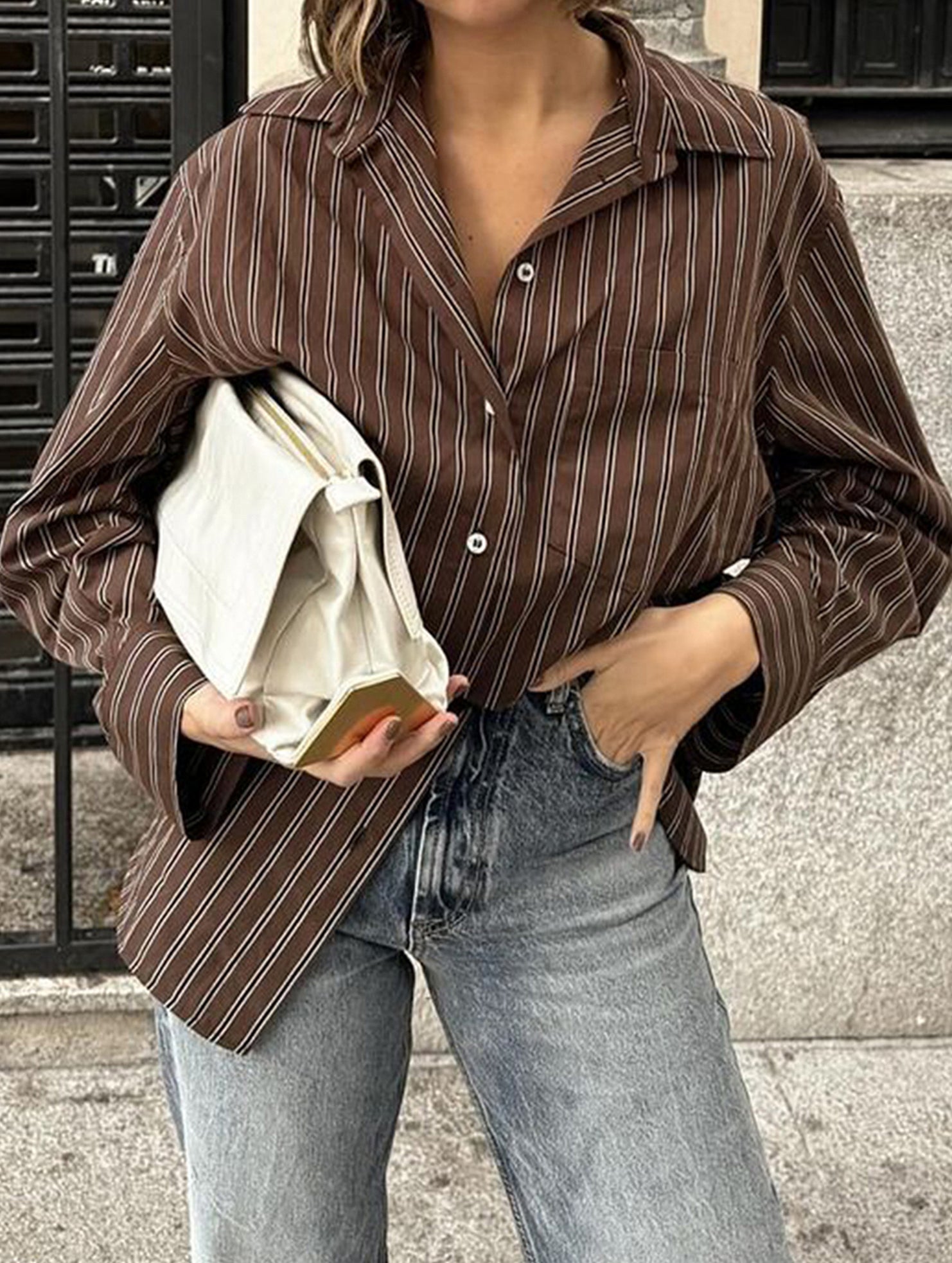 Versatile plaid long-sleeved shirt