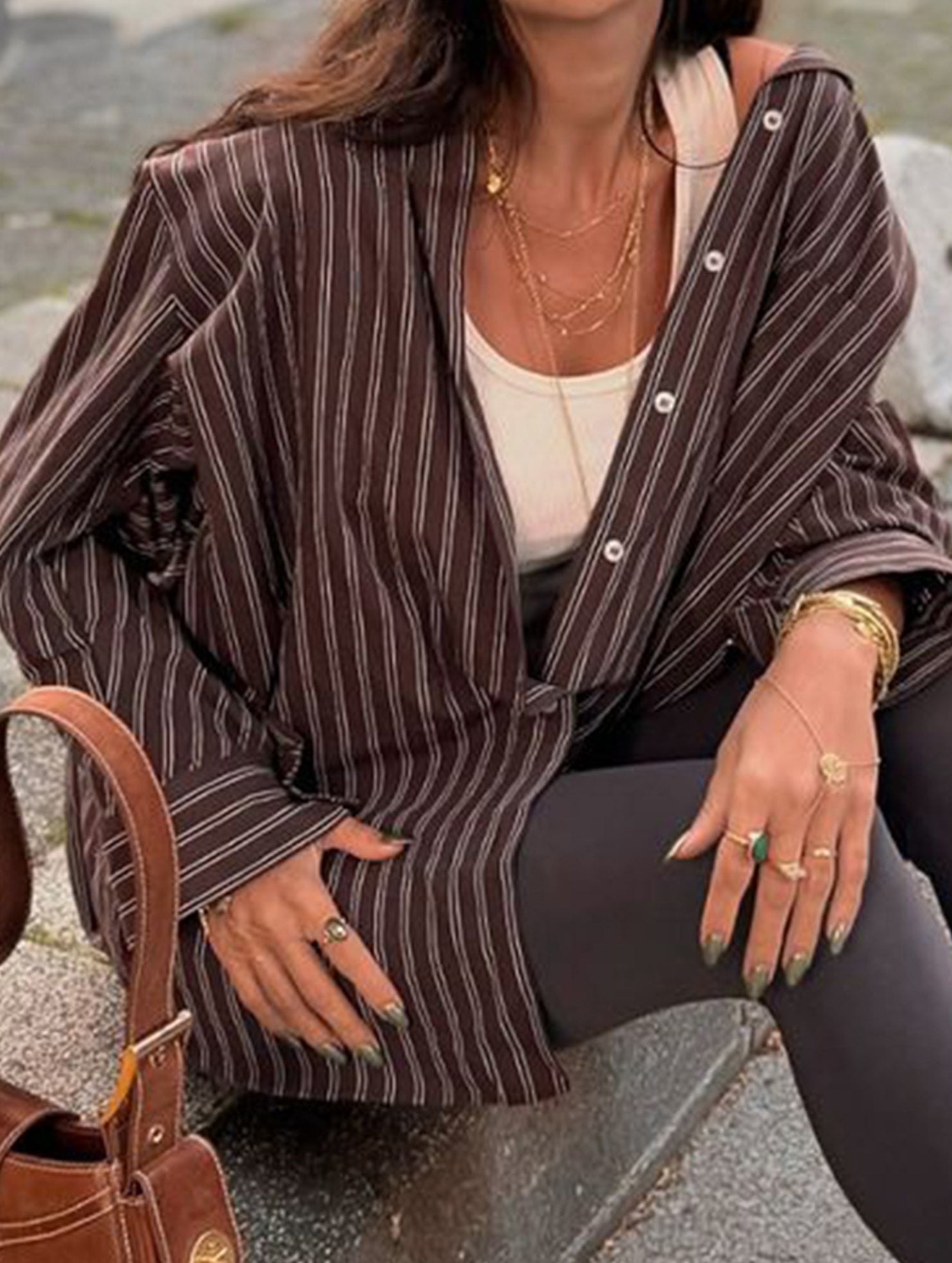 Versatile plaid long-sleeved shirt