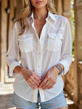 Versatile button-down long-sleeved shirt