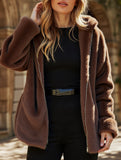 Stylish zip-up long-sleeved sweater coat