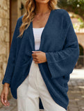 Cross-over design deep V-neck casual loose cardigan