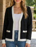 Casual V-neck knitted cardigan