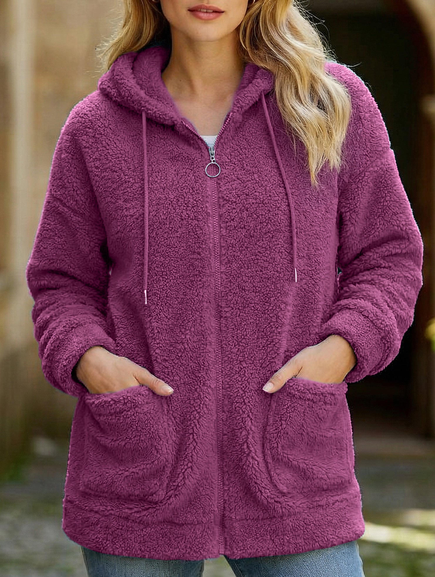 Zipper cardigan loose top women's coat